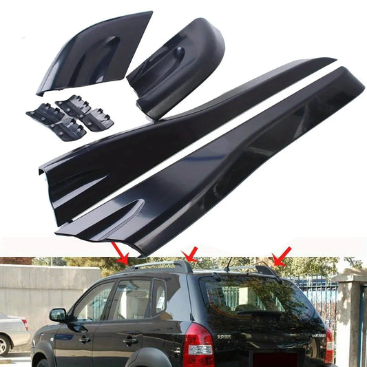 for Hyundai Tucson 2004 2005 2006 2007 2008 Car Roof Rails Rack Leg Cover End Cap Protector Cover Glossy Black Exterior 8PCS annizon.com