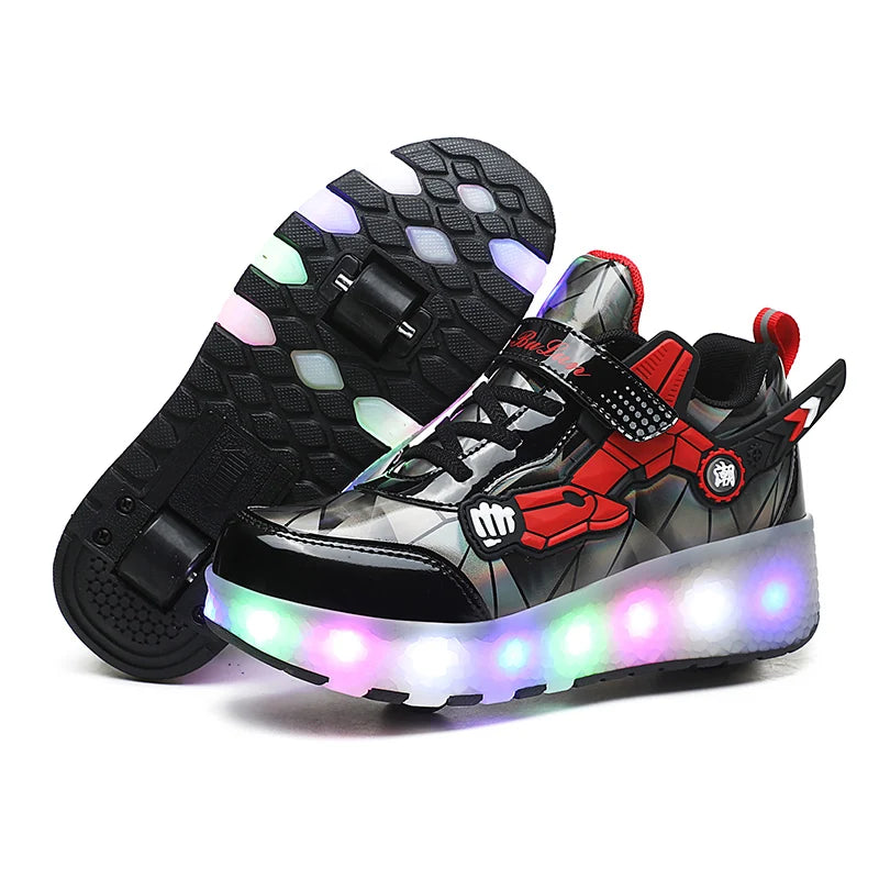 Roller Skates 2 Wheels Shoes Glowing Lighted Led Children Boys Girls Kids 2022 Fashion Luminous Sports Boots Casual Sneakers