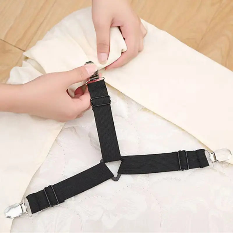 Universal Bed Sheet Fixed Holder High Elastic Adjustable Crisscross Fastener Straps Kits Non-Slip Sofa Cover Clips annizon.com
