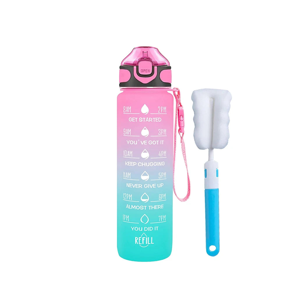 32 oz Water Bottle with Time Markers - Leakproof