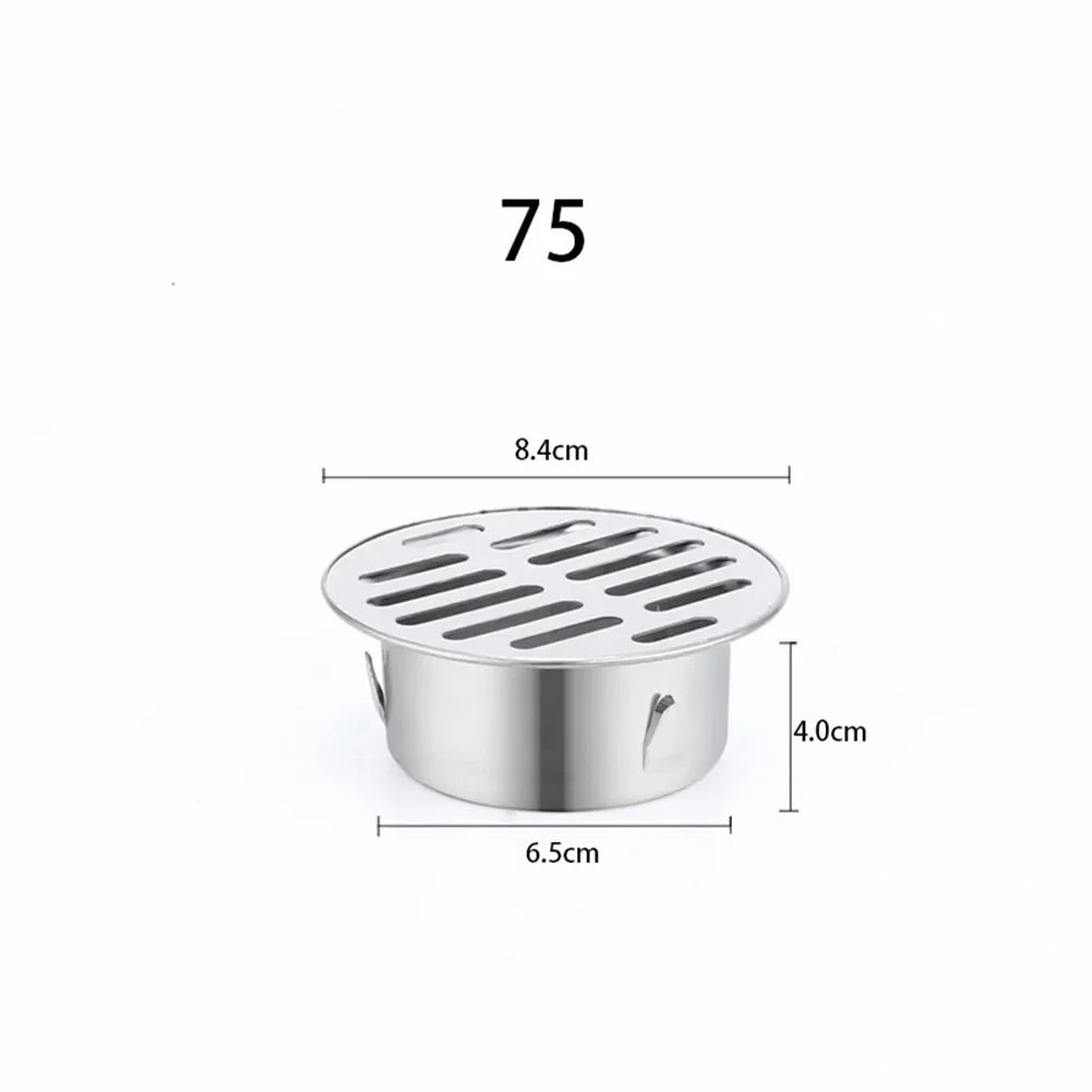 Stainless Steel Balcony Drainage Roof Round Floor Drain Cover Rain Pipe Cap Garden Outdoor Roof Anti-blocking Floor Strainer annizon.com