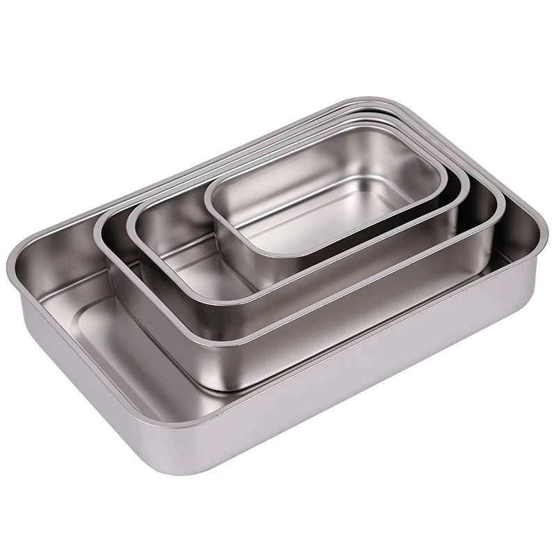 Dental Instruments Tray With Lid Stainless Surgical Medical Disinfection Box Rectangular Sterilization Container Autoclavable
