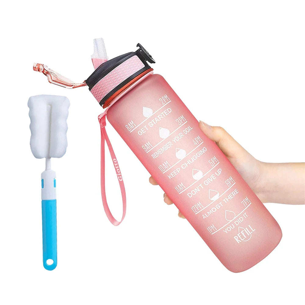 32 oz Water Bottle with Time Markers - Leakproof