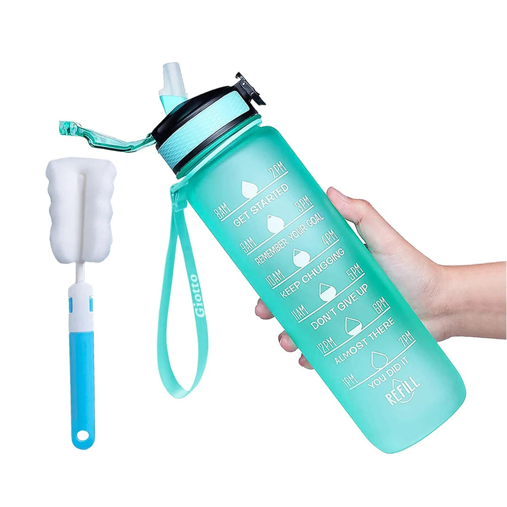 32 oz Water Bottle with Time Markers - Leakproof