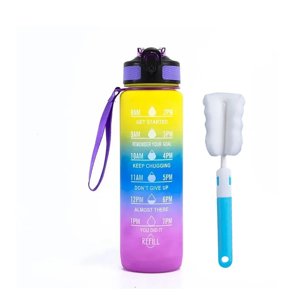 32 oz Water Bottle with Time Markers - Leakproof