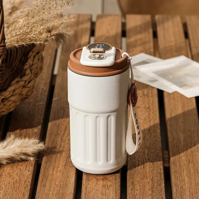 Stainless Steel High Aesthetic Insulated Cup Display Temperature Coffee Cup Intelligent Car Mounted Water Cup Gift Drinking Tool