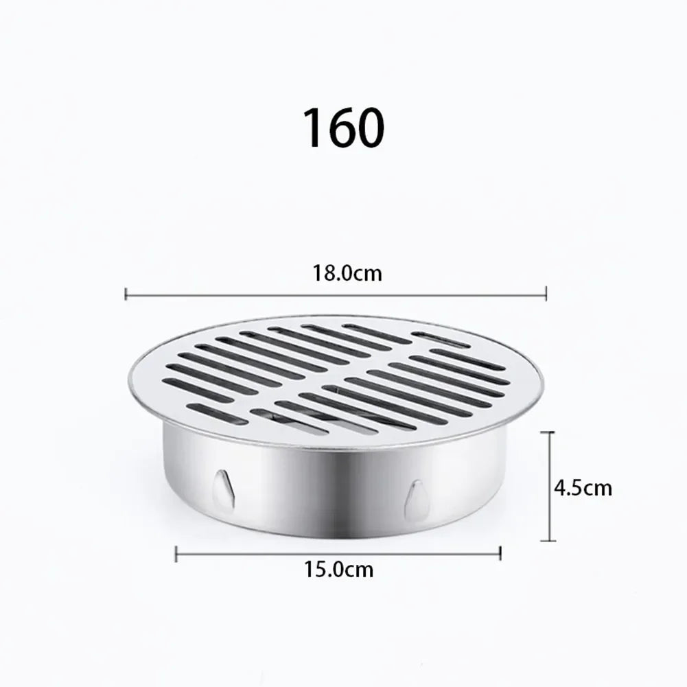 Stainless Steel Balcony Drainage Roof Round Floor Drain Cover Rain Pipe Cap Garden Outdoor Roof Anti-blocking Floor Strainer annizon.com