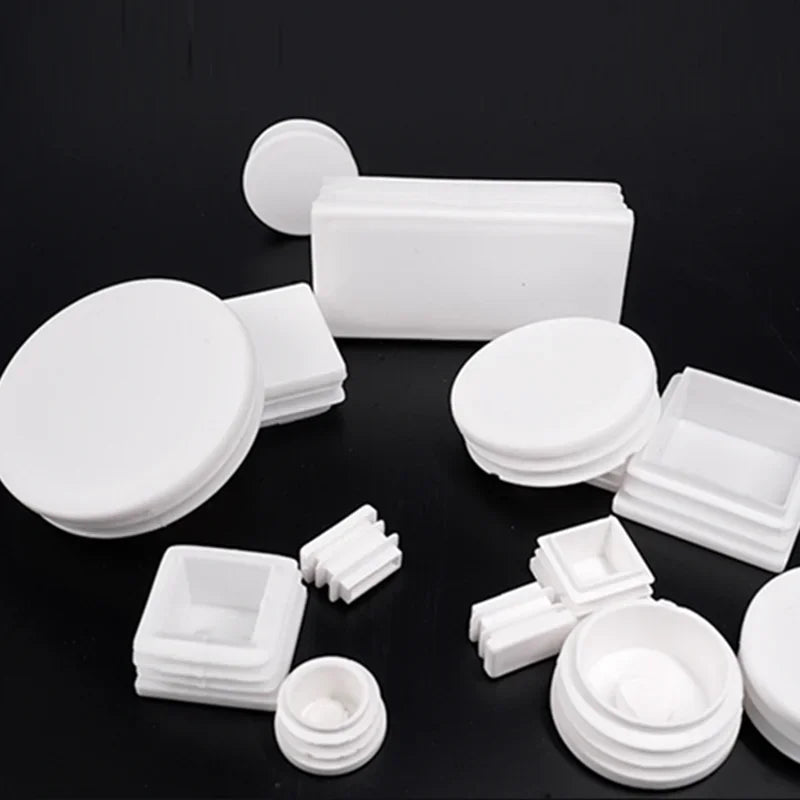 10pcs White square plastic pipe plug round cap tube end inner plug Furniture Leg Blanking hole dust cover Feet Protector  ﻿ annizon.com