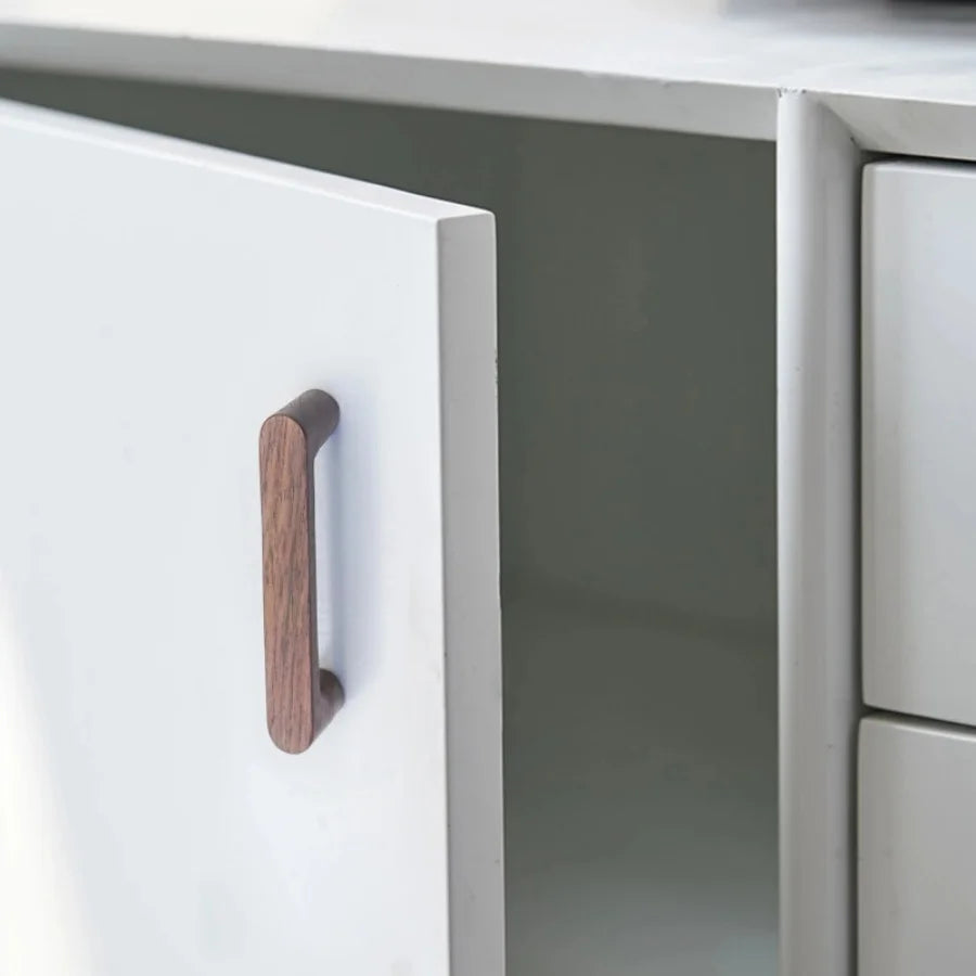 Nordic Wood Cabinet Handle Solid Wooden Kitchen Door Handle Dresser Wardrobe Knobs Cupboard Drawer Pull Furniture Handles annizon.com