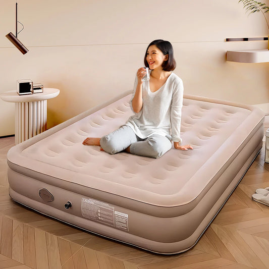 Interior Air Mattress Glamping Mats PVC Inflatable Sleeping Mattress Luxury 2 Person Camping Bed Mat Built-in Pump Thicken Mat annizon.com