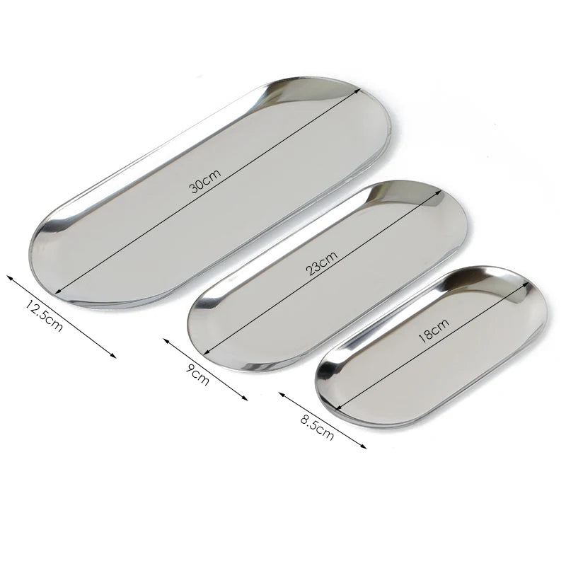 Stainless Steel Sterilized Tray Dental Medical Tools Storage Trays Disinfection Plate Surgical Cosmetic Tattoo Accesory