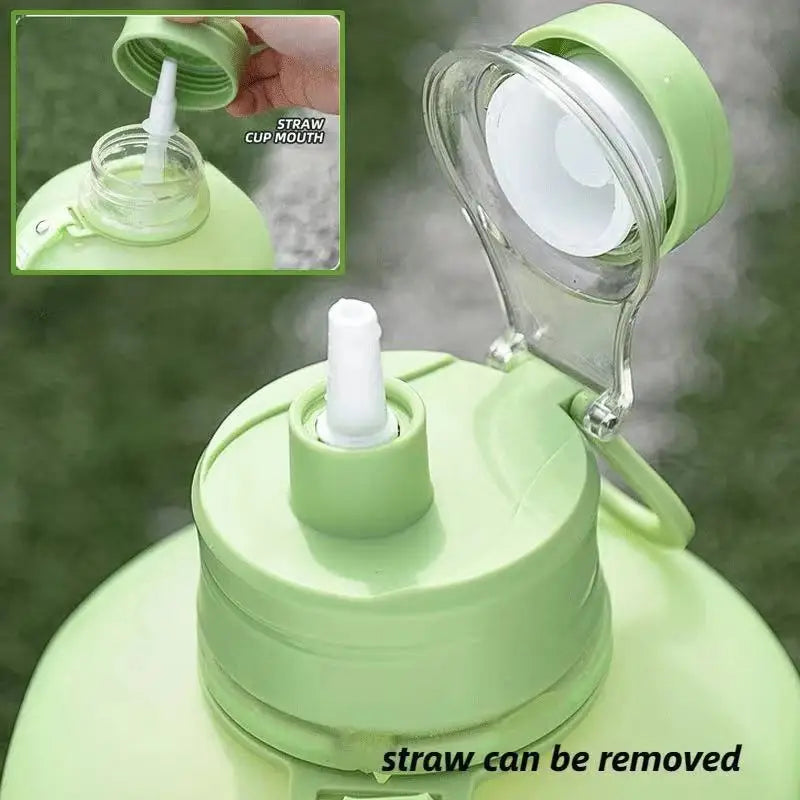 2.4L Sports Water Bottle with Straw - Plastic Portable