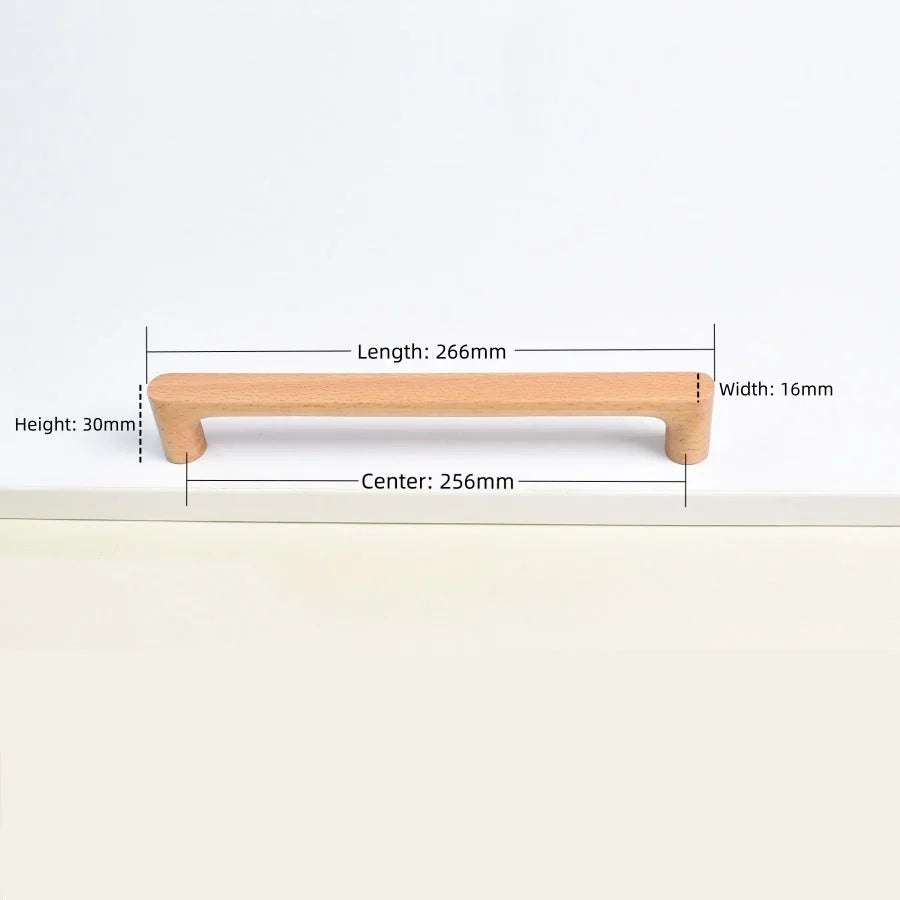 Nordic Wood Cabinet Handle Solid Wooden Kitchen Door Handle Dresser Wardrobe Knobs Cupboard Drawer Pull Furniture Handles annizon.com