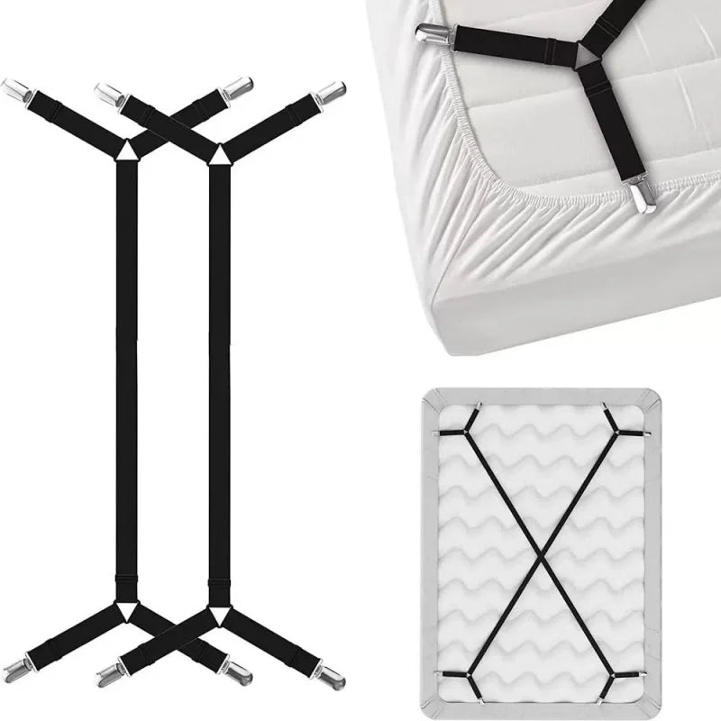 Universal Bed Sheet Fixed Holder High Elastic Adjustable Crisscross Fastener Straps Kits Non-Slip Sofa Cover Clips annizon.com
