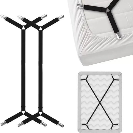Universal Bed Sheet Fixed Holder High Elastic Adjustable Crisscross Fastener Straps Kits Non-Slip Sofa Cover Clips annizon.com