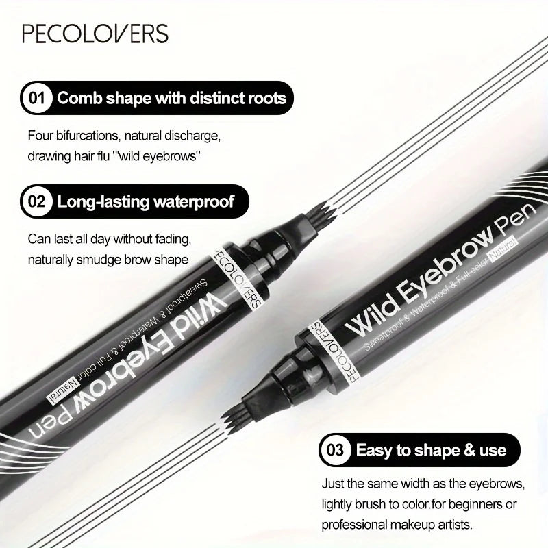 6 Colors 1pc Eyebrow Pen Waterproof 4 Split Tip Eyebrows Pen Eyebrow Tattoo Pen Waterproof Liquid Black Eyebrow Makeup Pencil annizon.com