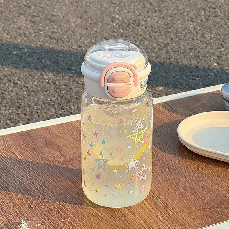 WHPHous Water Bottle 500ml Leak-Proof Straw PC