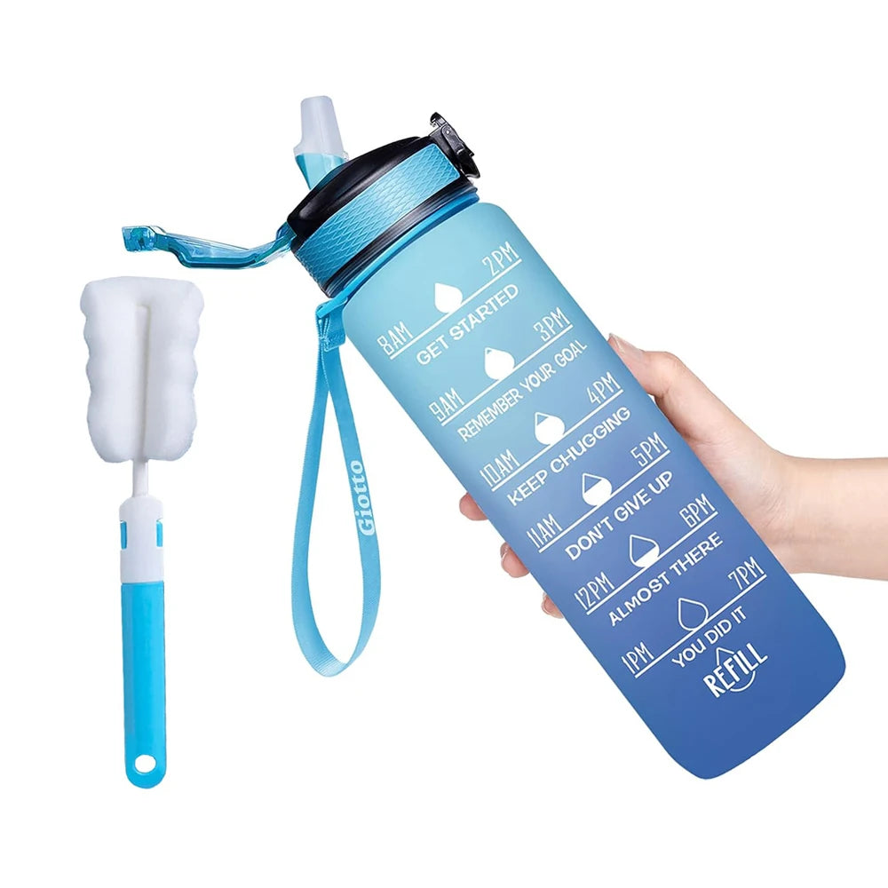 32 oz Water Bottle with Time Markers - Leakproof