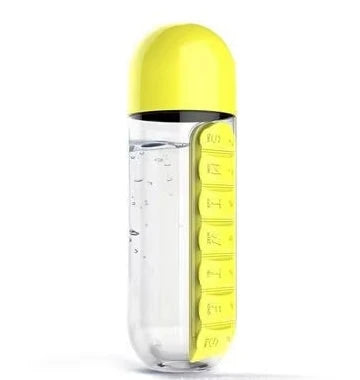 Water Bottle with Pill Box Organizer - 650ml