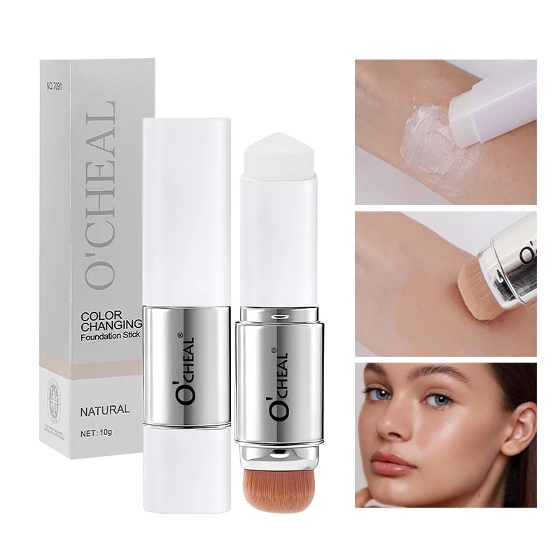 O'CHEAL Temperature Changing Foundation Stick Facial Coverage Blemishes Pores Double-Headed Face Matte Makeup Foundation Cream annizon.com