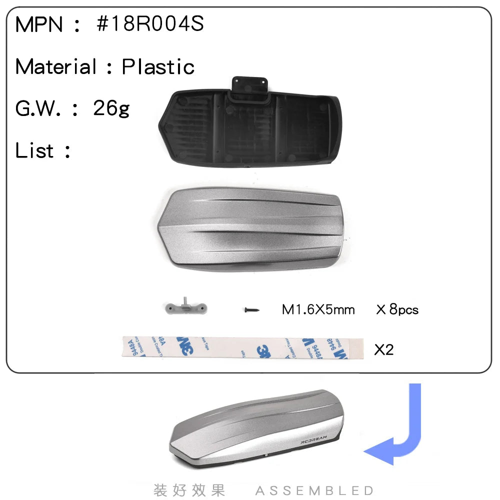 RCDream 1/18 Scale Roof Rack Roof Box for 1/18 1/24 1/12 RC Crawler Truck TRX4M Bronco AX24 #18R004 annizon.com