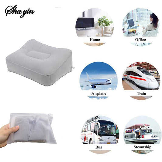 Inflatable Soft Footrest Pillow PVC Inflatable Foot Rest Pillow Cushion Air Travel Office Home Leg Up Relaxing Feet Almohada annizon.com
