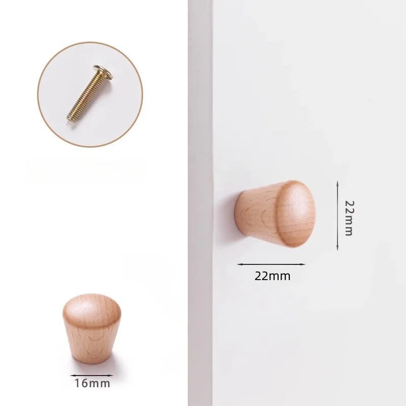 Nordic Wood Cabinet Handle Solid Wooden Kitchen Door Handle Dresser Wardrobe Knobs Cupboard Drawer Pull Furniture Handles annizon.com