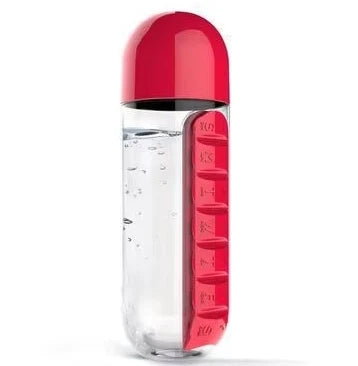 Water Bottle with Pill Box Organizer - 650ml