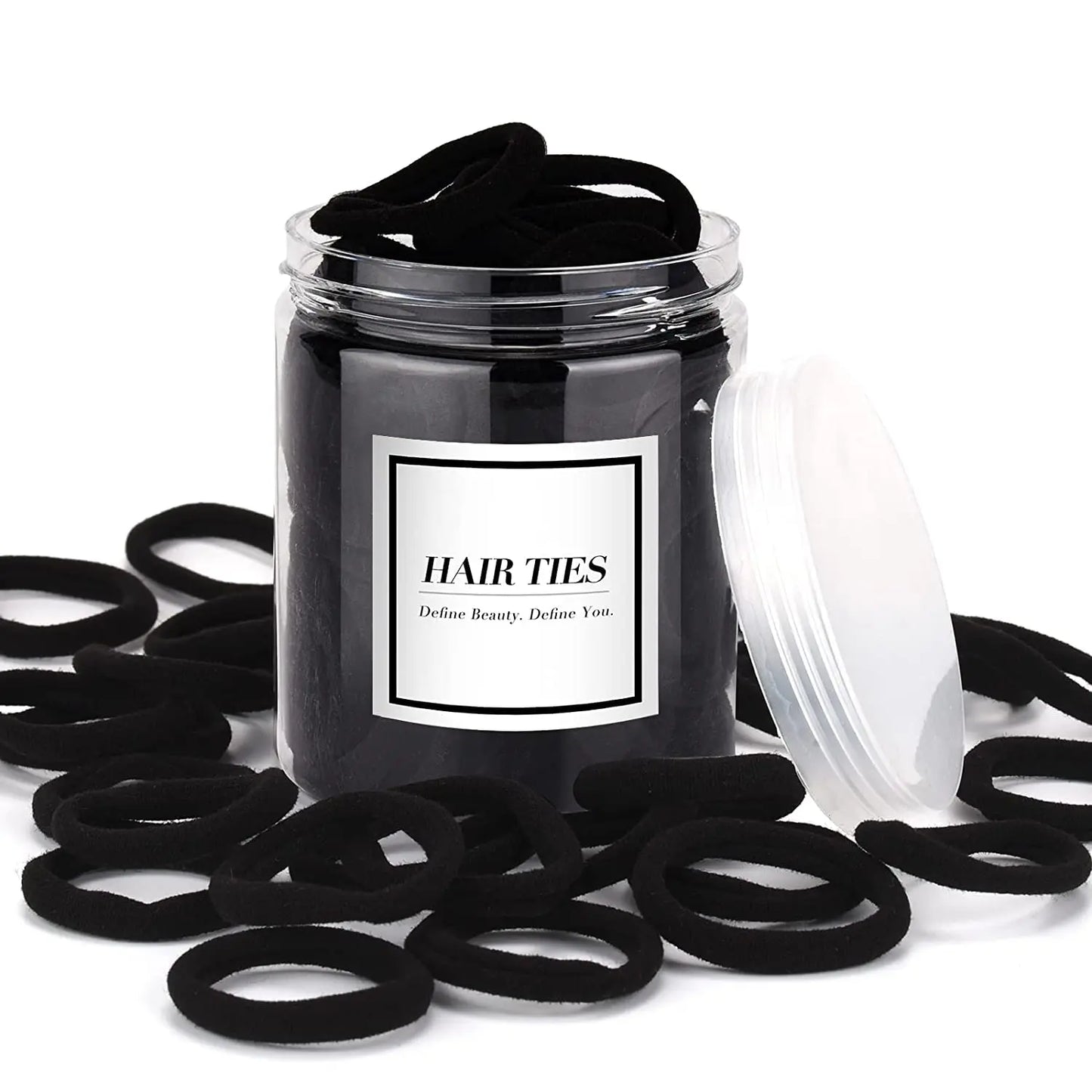 50/100 pieces - Canned high elasticity black headband, suitable for ponytails, hairstyles (various colors), casual, women's headwear, women's hair accessories ponytail holder, hair elastic band, hair bundle, gym sportswear, g annizon.com