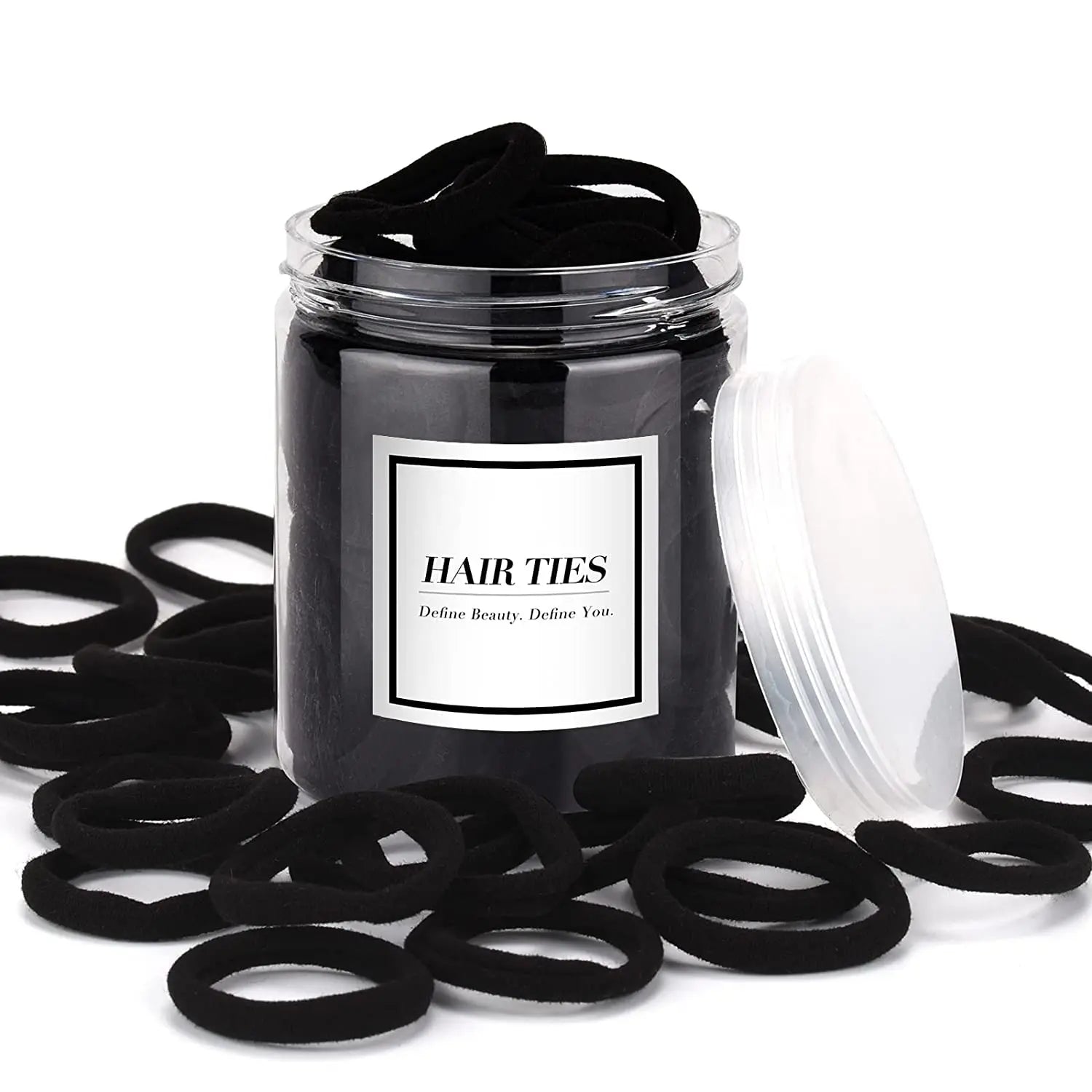 50/100 pieces - Canned high elasticity black headband, suitable for ponytails, hairstyles (various colors), casual, women's headwear, women's hair accessories ponytail holder, hair elastic band, hair bundle, gym sportswear, g annizon.com
