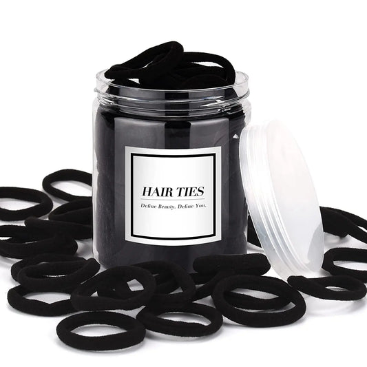 50/100 pieces - Canned high elasticity black headband, suitable for ponytails, hairstyles (various colors), casual, women's headwear, women's hair accessories ponytail holder, hair elastic band, hair bundle, gym sportswear, g annizon.com