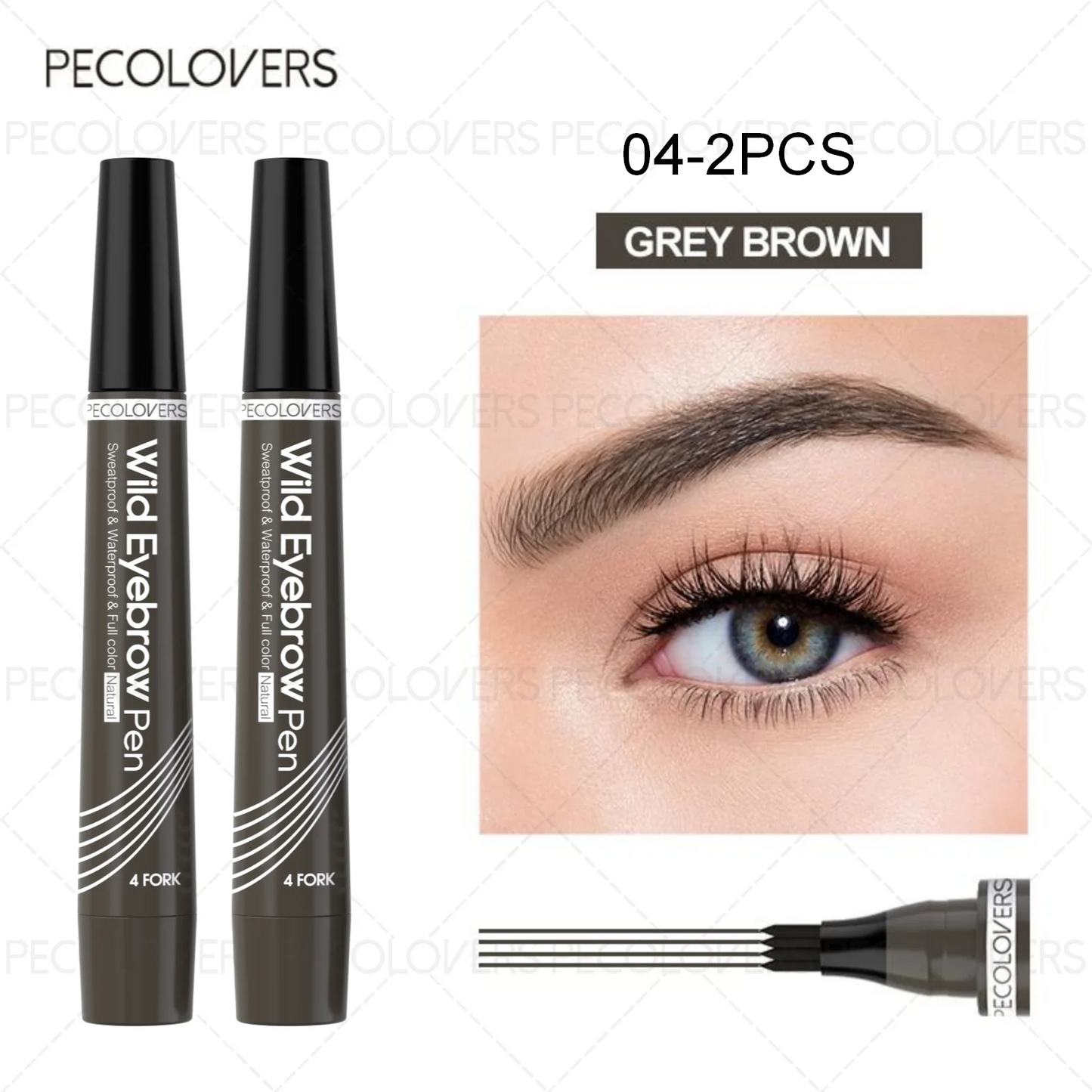 6 Colors 1pc Eyebrow Pen Waterproof 4 Split Tip Eyebrows Pen Eyebrow Tattoo Pen Waterproof Liquid Black Eyebrow Makeup Pencil annizon.com