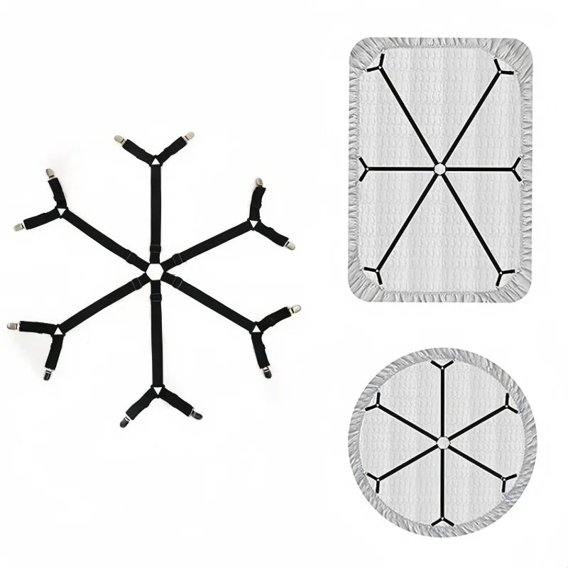 Universal Bed Sheet Fixed Holder High Elastic Adjustable Crisscross Fastener Straps Kits Non-Slip Sofa Cover Clips annizon.com