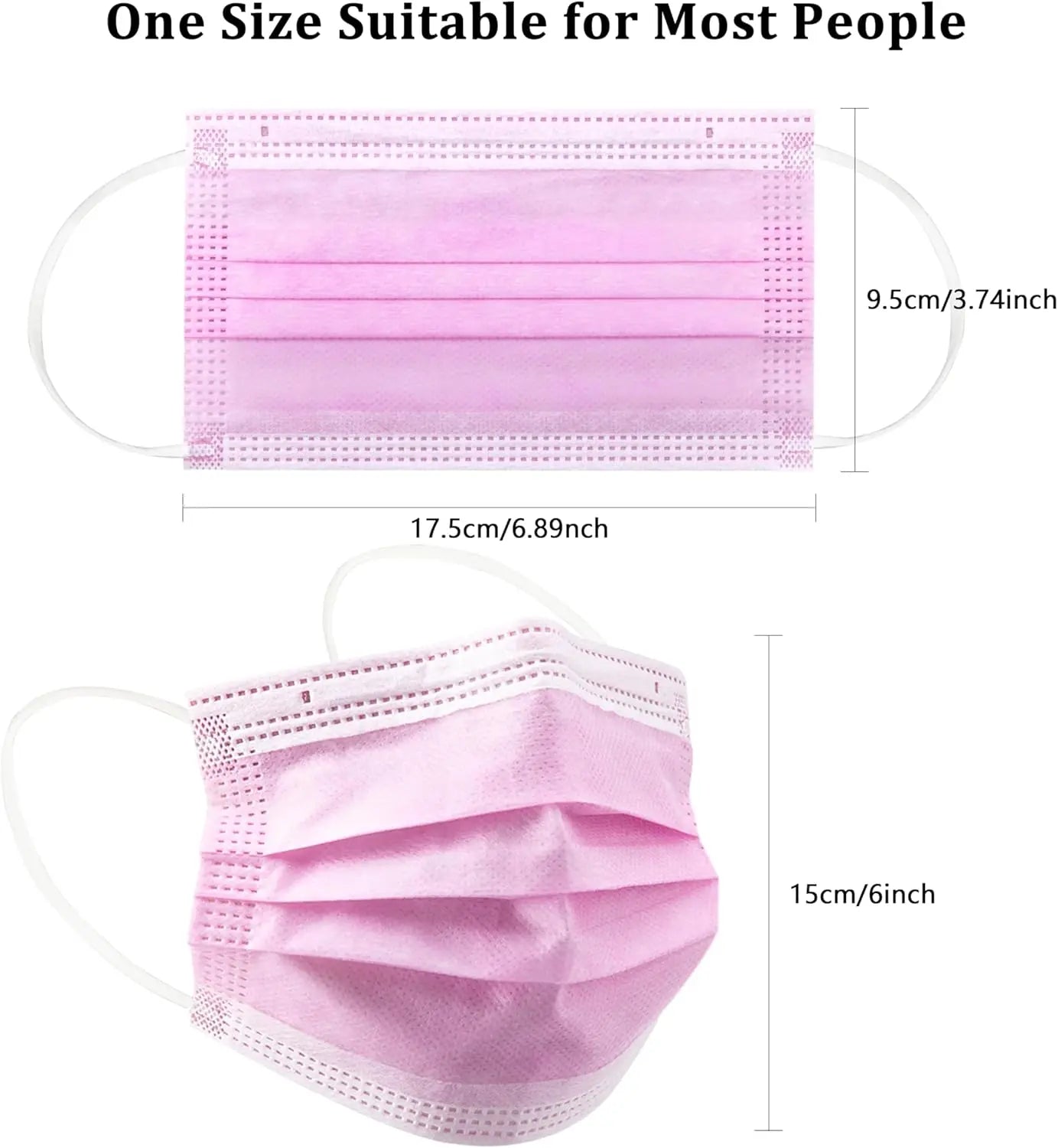 Great Value! Pink Disposable Masks - 3-Layer Breathable and Comfortable, Adjustable Ear Loops and Snug-Fitting Nose Pads - 200/100/50/10 Pieces, Cheap for Home Use, Can Be Purchased in Bulk, Perfect for Outdoor Activities, Ho
