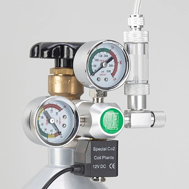 Aquarium CO2 Regulator Solenoid DIY Bubble Counter Control System Reaction Double Gauge Fish Tank CO2 Pressure Reducing Valve