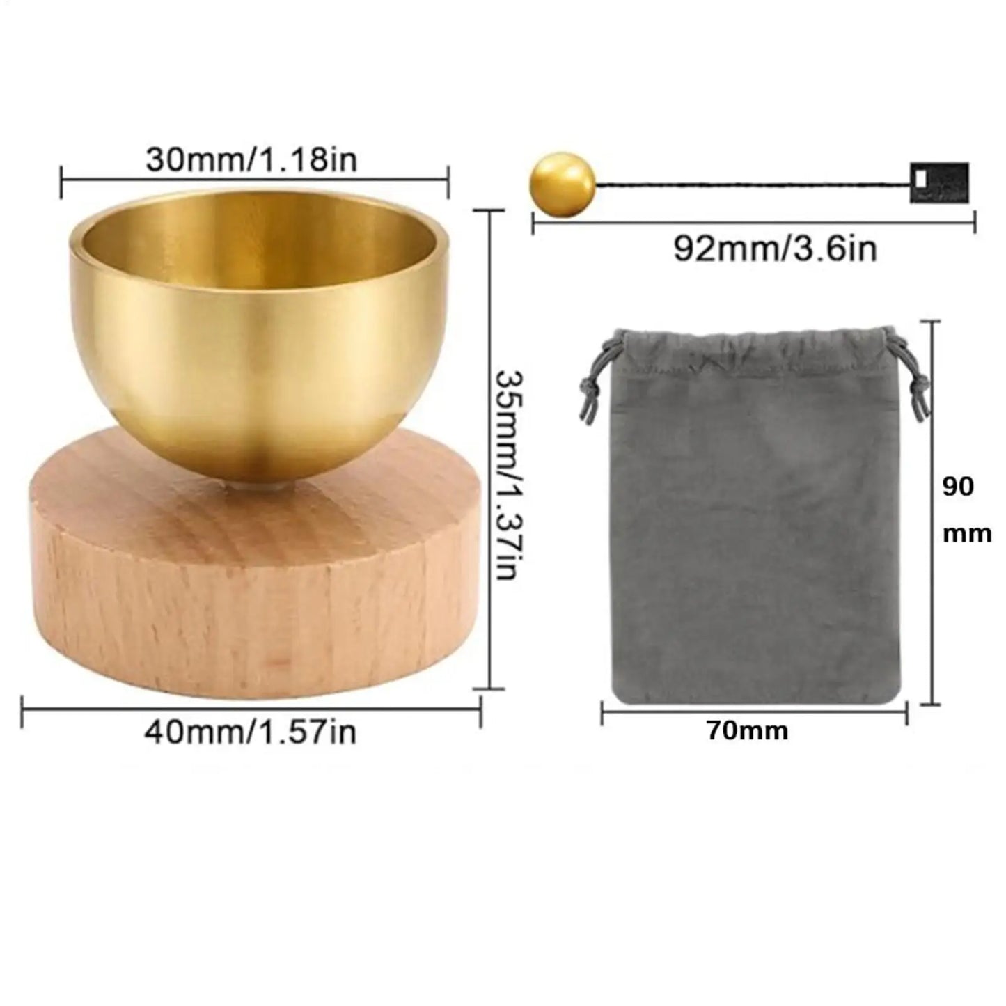 Brass Singing Bowl Yoga Meditation Bowl For Sound Healing Stress Relief Buddha Bowls Ethereal Tone Instrument Singing Bowl Set