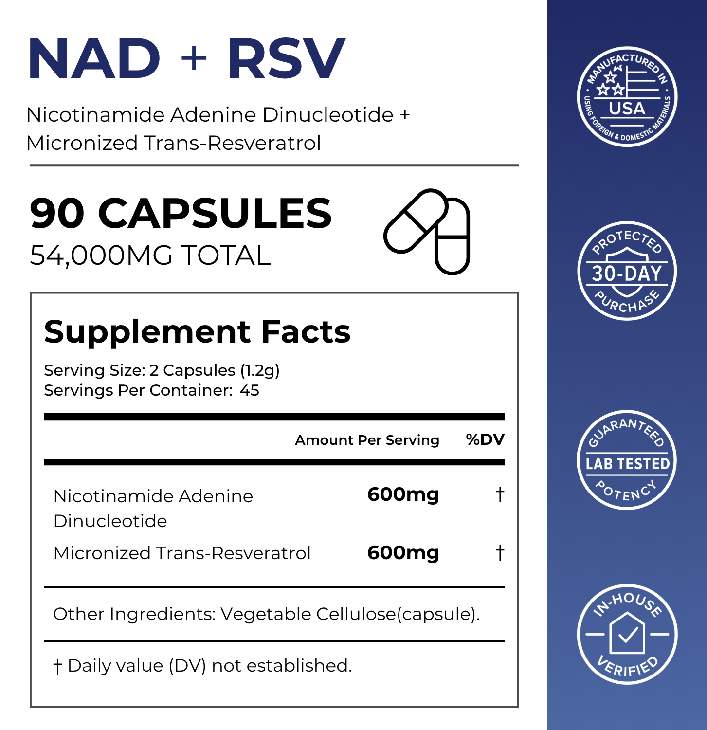 NAD + Resveratrol Capsules Neurogan Health