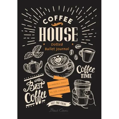 Dotted Bullet Journal: Medium A5 - 5.83X8.27 (Coffee House)
