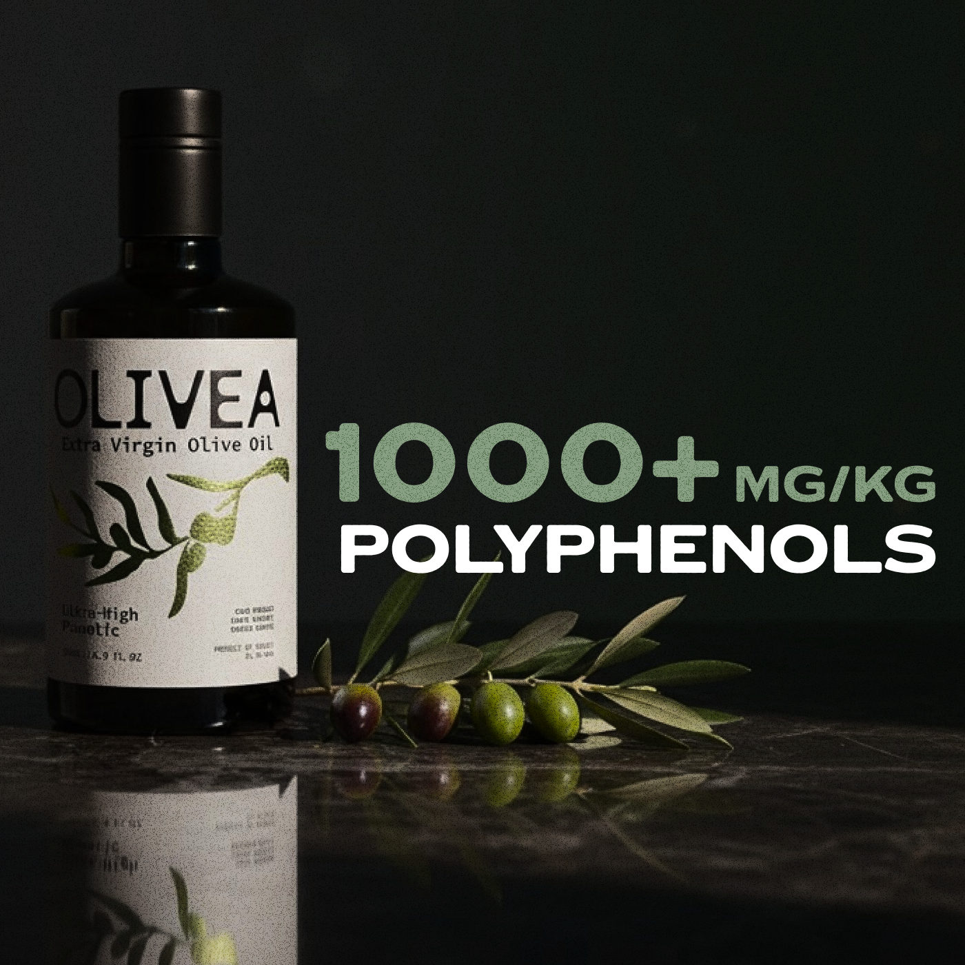 Ultra High Phenolic Extra Virgin Olive Oil — 1,000+ mg/kg Polyphenols Olivea