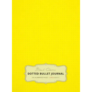 Large 8.5 x 11 Dotted Bullet Journal (Yellow #6) Hardcover - 245 Numbered Pages - Hardcover