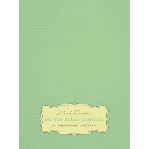 Large 8.5 x 11 Dotted Bullet Journal (Sea Foam Green #16) Hardcover - 245 Numbered Pages