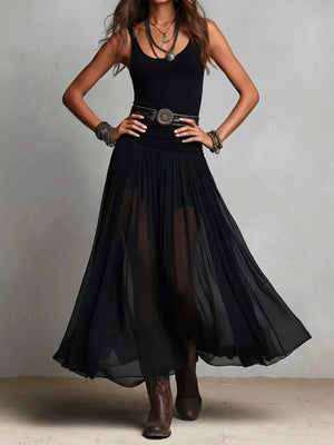 Full Size Scoop Neck Sleeveless Maxi Dress Plus Size