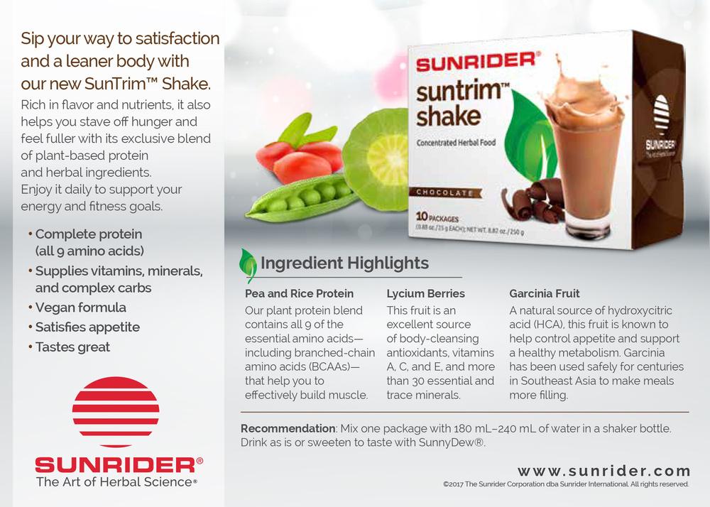 NOW AVAILABLE SunTrim Shake - Unique Protein Shake by Sunrider Herb's Fortune
