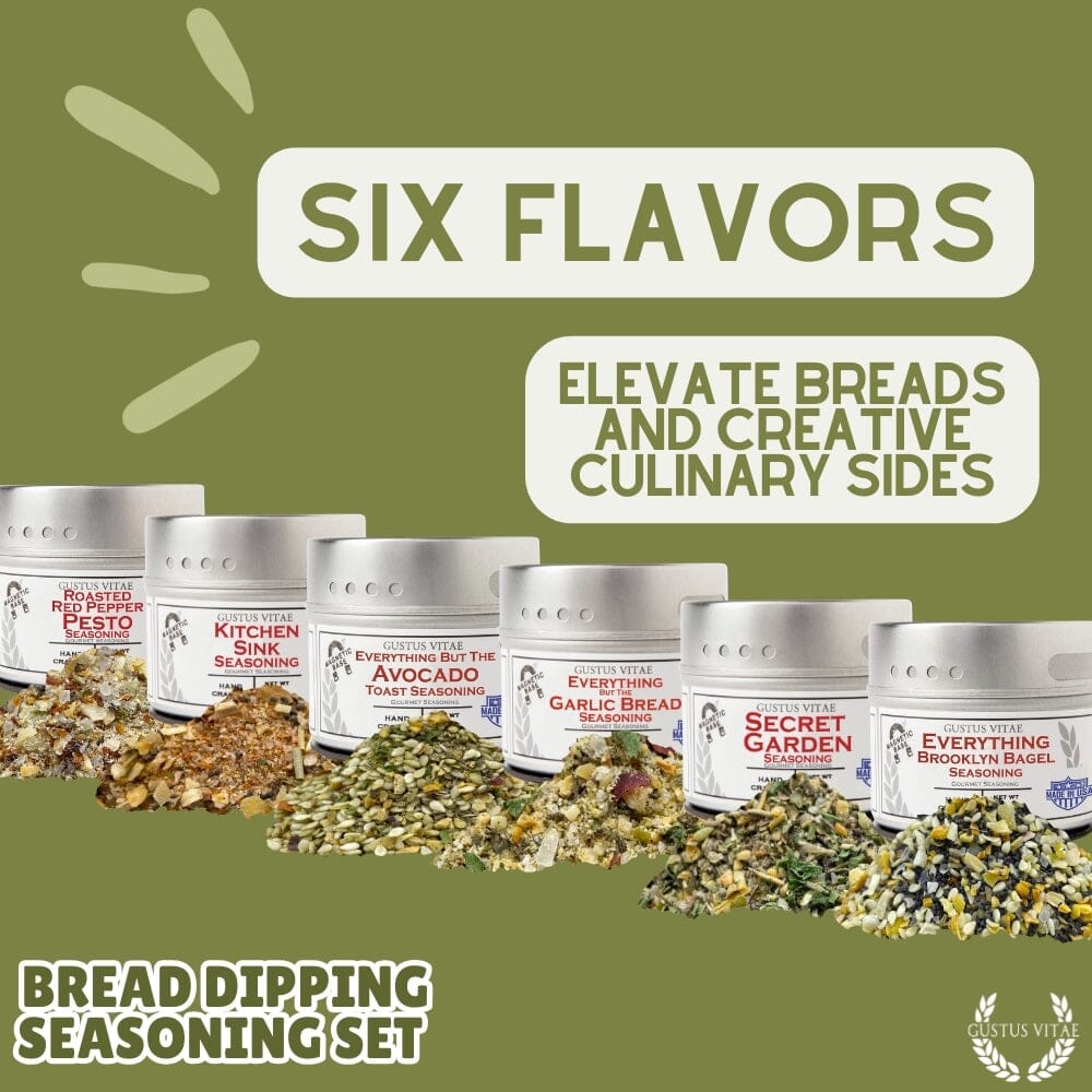 Bread Dipping Seasonings - Variety 6 Pack Gustus Vitae