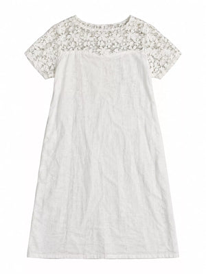 Full Size Floral Lace Short Sleeve Shift Dress Plus Size