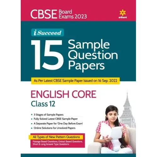 CBSE Board Exams 2023 I-Succeed 15 Sample Question Papers ENGLISH CORE Class 12th