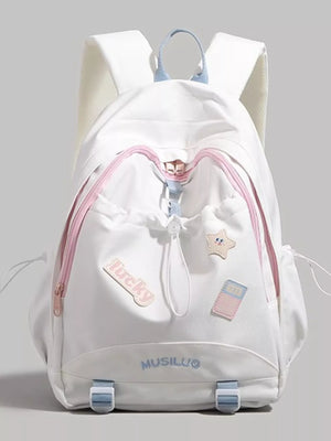 Drawstring Contrast Backpack Bag
