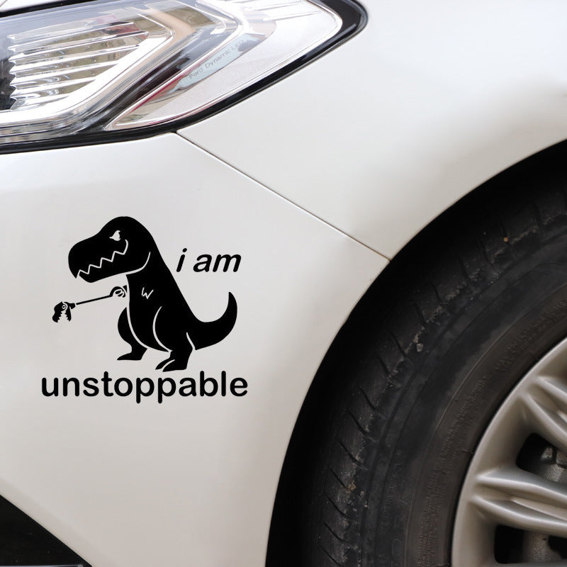 Cute Cartoon Dinosaur Car Car Sticker