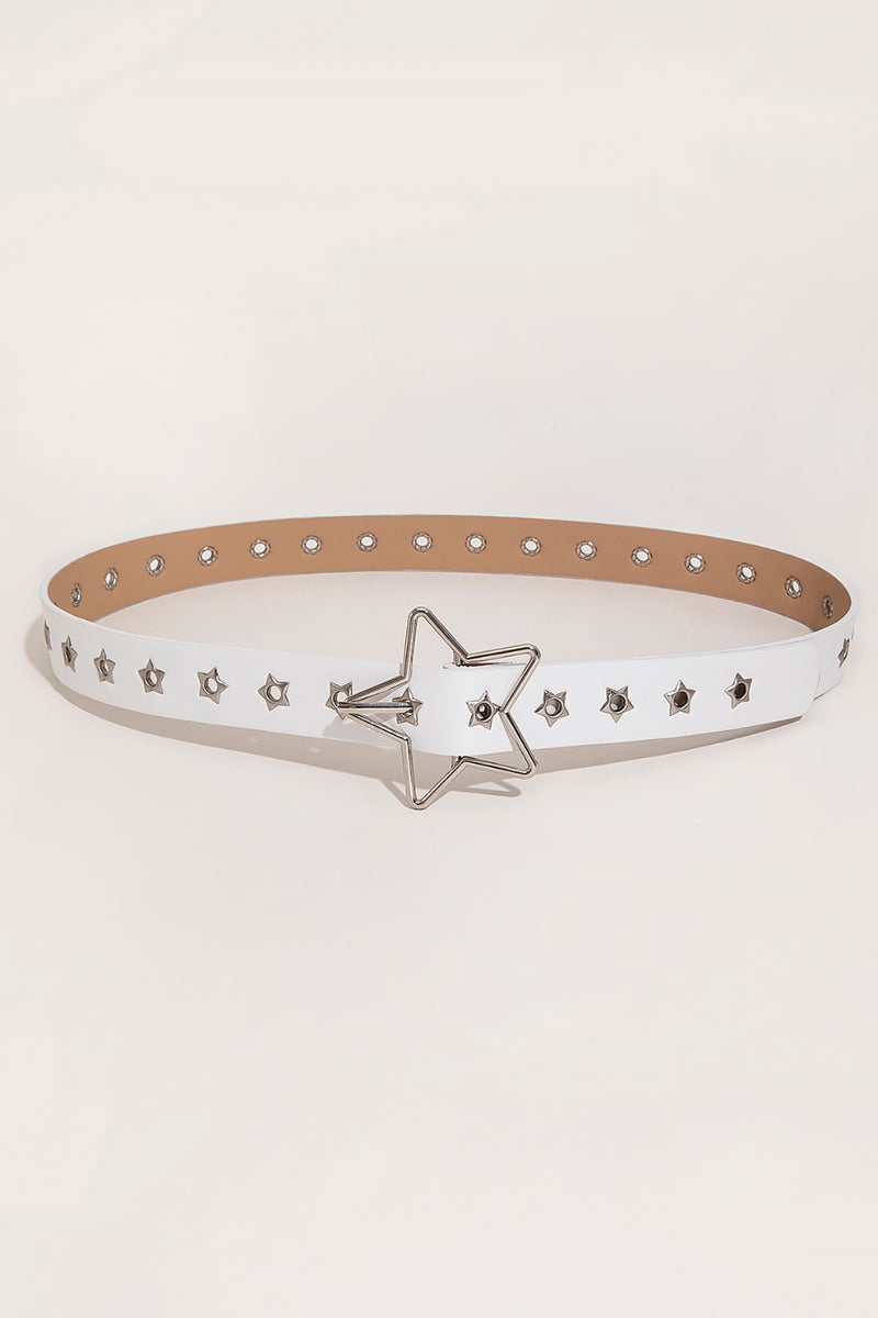 PU Leather Star Shape Buckle Belt