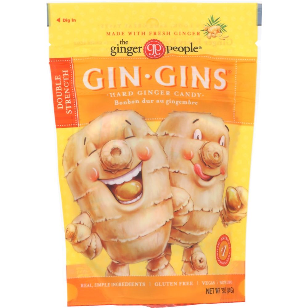 THE GINGER PEOPLE: Gin Gins Double Strength Hard Ginger Candy, 3 oz Smart Greens